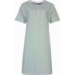 Tenderness Dames Nachthemd - Katoen - Korte Mouwen - Groen - Maat S