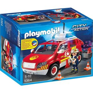 Playmobil Brandweercommandant met dienstwagen met licht en sirene - 5364