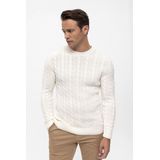 Felix Hardy Kabelgebreide Trui Met Ronde Hals - 100% Katoen Heren Ecru - 2Xl