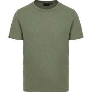 Superdry - Slub T-Shirt Melange Olijfgroen - Heren - Maat M - Modern-fit