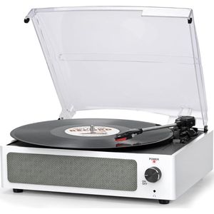 DD® Platenspeler met Speakers - Ingebouwde Speakers - Retro - 37x34x15cm - Retro Wit