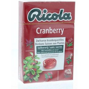 Ricola Cranberry suikervrij 50 gram