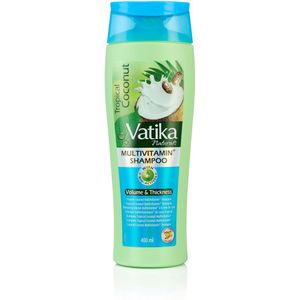 Vatika - Multivitamine Shampoo - Kokos - 400 ml - Verrijkt met Vitaminen A, E, F & Kokosolie voor Sterker en Gezonder Haar