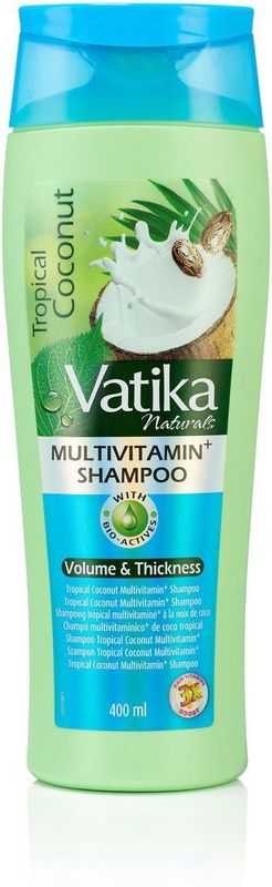 Vatika - Multivitamine Shampoo - Kokos - 400 ml - Verrijkt met Vitaminen A, E, F & Kokosolie voor Sterker en Gezonder Haar
