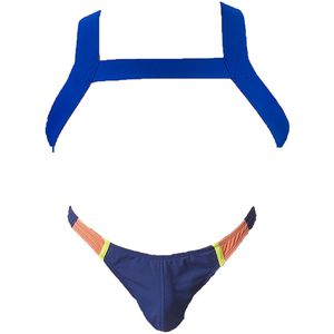 Barcode Berlin Multipack 1x RONAK Thong + 1x MATT Harness Blue - MAAT S - Heren Ondergoed - String voor Man - Mannen Thong