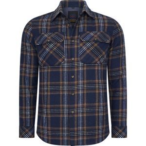 Mario Russo - Overshirt - Navy - Heren - 100% Katoen