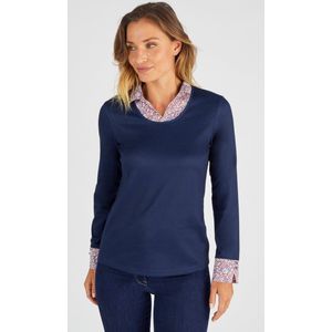 Damart - T-shirt 2-in-1 effect warm tricot - Dames - Blauw - XXL