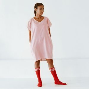 Jurk - gerecyclede linnen blend - roze - S