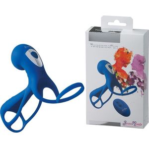BeauMents Twosome Fun Vibrerende Cockring/Sleeve met Clitoris Stimulator - blauw