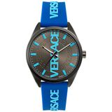 Versace V-Vertical VE3H00823 Horloge - Siliconen - Blauw - Ø 42 mm