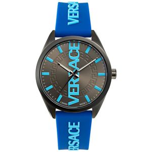 Versace V-Vertical VE3H00823 Horloge - Siliconen - Blauw - Ø 42 mm