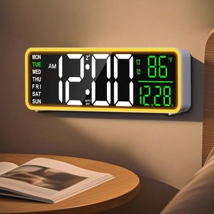 Digitale Wekker met Touch Snooze en Nachtlampje - 9 Inch, 5-Traps Dimming, Dual Alarm, Temperatuurweergave