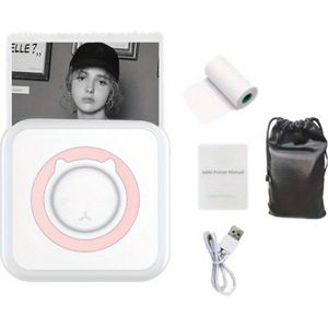 Livano Mini Printer - Pocket Printer - Mobiele Fotoprinter - Voor Mobiel - Draadloos - Roze