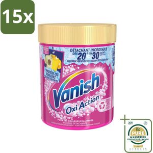 15 x Vanish - Vlekverwijderaar - Oxi Action Wasbooster Poeder - Voor Gekleurde Was - 470 g - Grootverpakking - Vlekkenverwijderaar - Gekleurde Was - Wasbooster - Vlekken Op Kleding - Wasmiddel