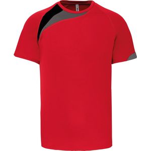 PROACT - PA437 - Sportshirt - Sporty red/Black/Storm grey - Korte Mouwen - Kids