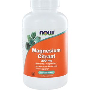 Magnesium citraat 200 mg 250 tabletten - Voedingssupplement