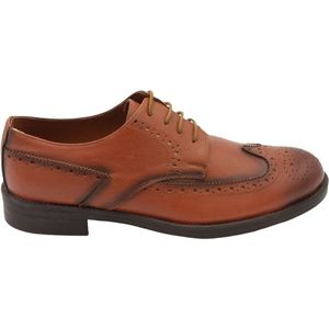 Veterschoenen- Heren nette schoenen 1185- Leer- Cognac- Maat 42