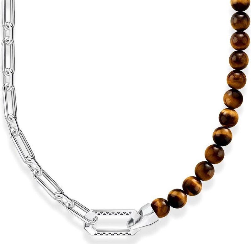 Thomas Sabo - Halsketting - Bruin - Zilver - Tijgeroog - 50 - 55 cm