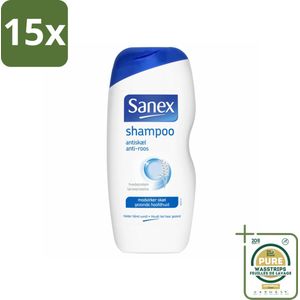 15 x Sanex - Shampoo - Anti-Roos - Tegen Schilfers - 250 ml - Grootverpakking - Anti-roos Shampoo - Schilfers Shampoo - Kalmerende Shampoo - Hoofdhuid Verzorging - Schilfers Bestrijding