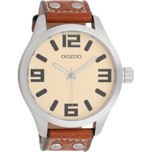 OOZOO Timepieces Polshorloge - C1002 - Beige/Cognac - 51 mm