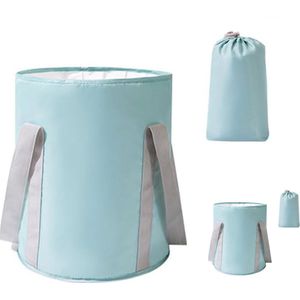 Voetbad-Voetenbad Inklapbaar -voetenbad-2 artikelen draagbare waterdispenser opvouwbare emmer - Draagbaar reisvoetbad - Kan worden gebruikt als voetbad, voetbad, buiten, kamperen Lichtblauw - 36 x 30 cm