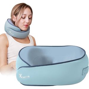 Nekmassageapparaat Shiatsu met Warmte - Elektrisch Massagekussen voor Diep Weefsel Verlichting van Spierpijn - Draadloze Oplaadbare 3D Kneedmassage voor Thuis en Reizen