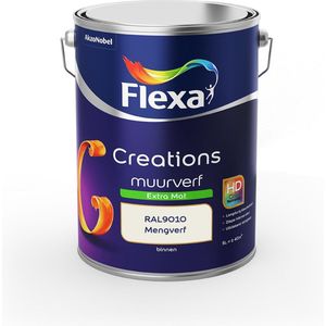 Flexa Creations Muurverf - Extra Mat - Mengkleuren Collectie - RAL9010  - 5 liter
