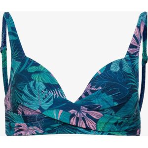 Osaga voorgevormde dames bikinitop print blauw - Maat XXL