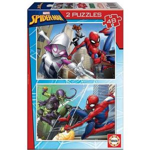EDUCA - puzzel - 2 x 48 stuks - spiderman