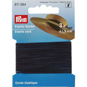 Prym- Elastiek koord 1.5mm - zwart - 3m lengte