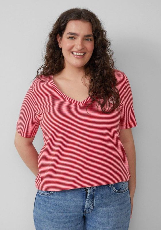 s.Oliver - T-Shirt - Gestreept - V-halslijn