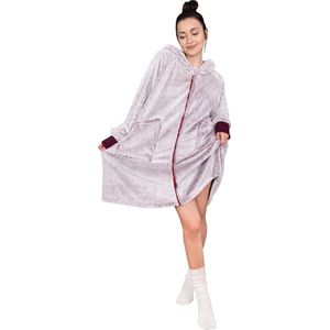 Oversized Hoodie Deken met Mouwen, Rits & Capuchon - Draagbare Knuffeldoek - Warme Sweatshirt voor Mannen en Vrouwen