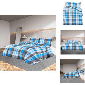 vidaXL Dekbedovertrek - Comfort - Beddengoed - 200 x 200 cm - Blauw/Grijs - Dekbedovertrek