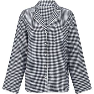 Hunkemöller Pyjamatop Flanel Essentials Blauw XS