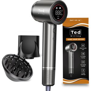 Ted Hilley - PRO-ION-451 - Föhn - Zwart - Met Diffuser - Geluidsarm