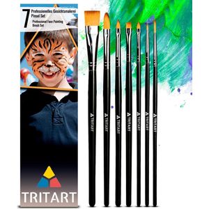 Tritart Make-upkwasten voor kinderen, 7-delig, penselen voor kindermake-up voor carnaval, Halloween, make-up, make-upkwasten voor theatermake-up, professionele kwastenset van kunsthaar