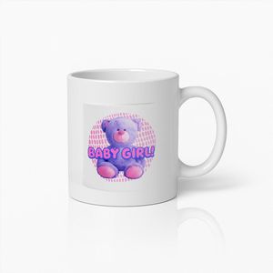 Baby Girl Mok 330ml – Schattige Roze Teddybeer Koffiebeker, Lief Cadeau voor Nieuwe Moeders en Babyshowers