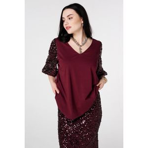 MS Mode Top Top met pailletten pofmouwen