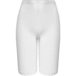 Dames lange katoenen boxershorts met kant 1 pack XXL 42-44 wit