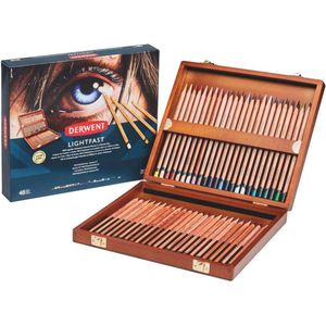 Derwent - Lightfast Pencil Wooden Box with 48 Pencils