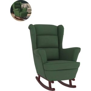 Fauteuil - Relaxstoel - Relaxfauteuil - Stoel - Met armleuning - Voor één Persoon - Donkergroen