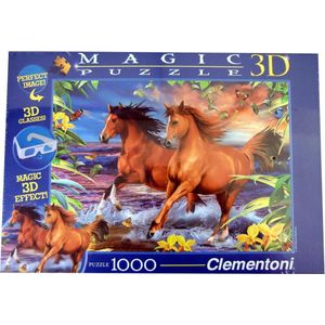 Clementoni 3D Magic Puzzel - Paarden - 1000 Stukjes