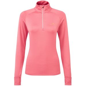 Ronhill | Dames | Tech Reflect 1/2 Zip | Salsa/Reflect | Roze | Reflecterend hardloopshirt met halve rits en lange mouwen | Maat L