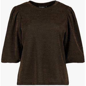 TwoDay dames party t-shirt goud zwart - Maat XS