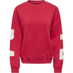 Only Trui Onlsweat Back/sleeve Print Swt 15356793 True Red/birch Florida Dames Maat - XS