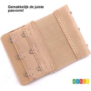 *** 3x Verlengstukje voor BH - 3-Pack Beige - BH verlengstuk - 3Haaks - Multipack Verlengstuk - BH verbreden - van Heble® ***