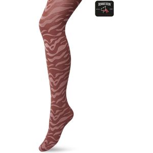 Bonnie Doon Dames Panty met Zebra Print 100 Denier maat S/M Oud Roze - Uitstekend Draagcomfort - Zebraprint - Dierenprint - Gladde Naden - Perfecte Pasvorm - Mesa Rose - BP211902.280