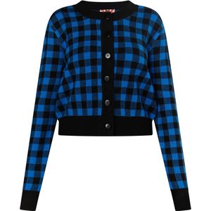 myMo - Ucy - Gebreid Vest - Blauw / Zwart