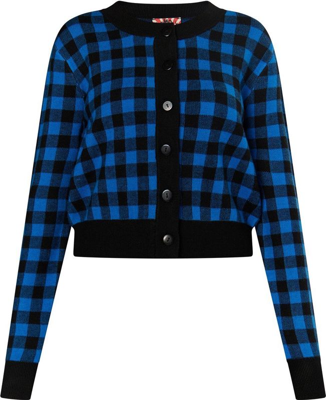 myMo - Ucy - Gebreid Vest - Blauw / Zwart