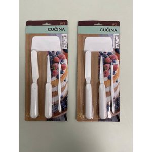 La Cucina bak/spatel set voor decoreren en bakken - set van 2 stuks (wit)